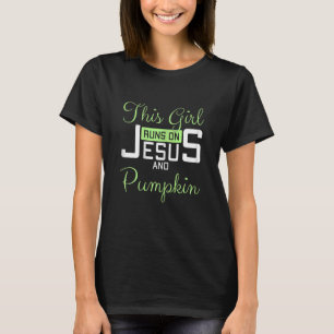Frauen dieses Mädchen läuft auf Jesus und Pumpkin T-Shirt