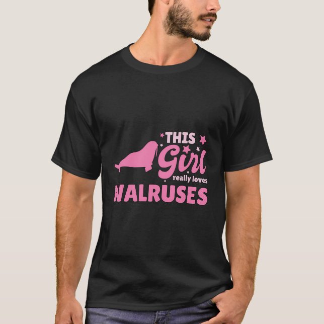 Frauen dieses Mädchen wirklich Lieben Walruses Ges T-Shirt (Vorderseite)
