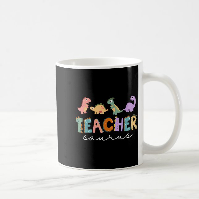 Frauen Dinosaur Lehrerin Teachersaurus Rex Funny D Kaffeetasse (Rechts)