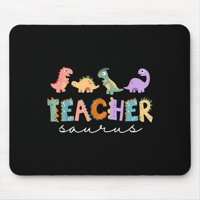 Frauen Dinosaur Lehrerin Teachersaurus Rex Funny D Mousepad (Vorne)