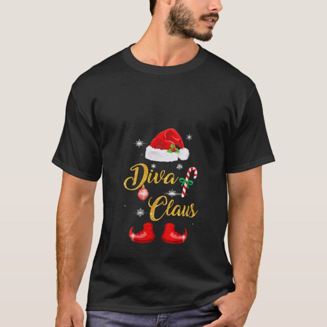 Frauen Diva Santa Claus Matching Family Group Chri T-Shirt (Vorderseite)