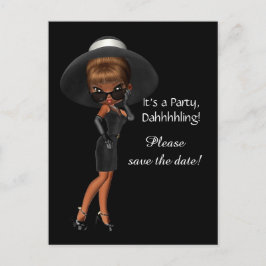 Frauen Diva Save the Date Ankündigungspostkarte