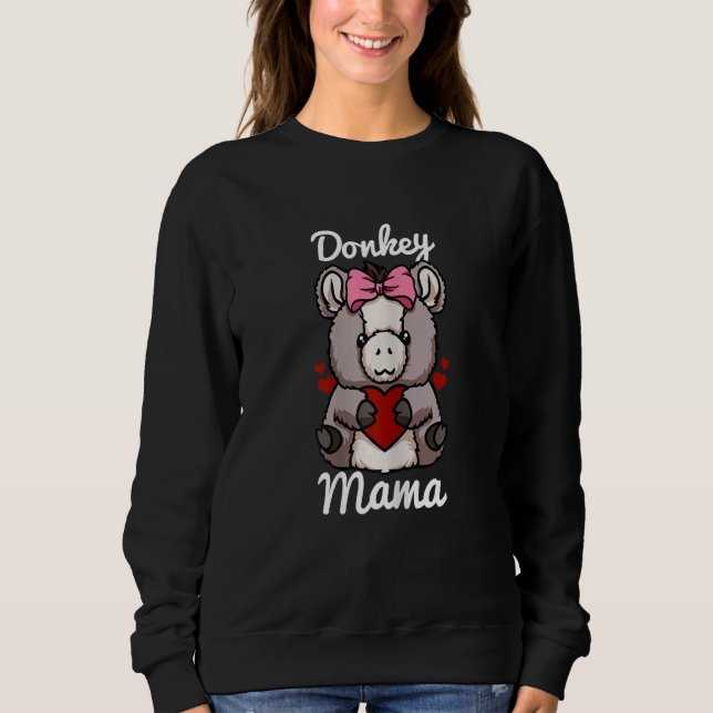 Frauen Donkey Mama Finger Herz Donkey Tier mit Sweatshirt (Vorderseite)