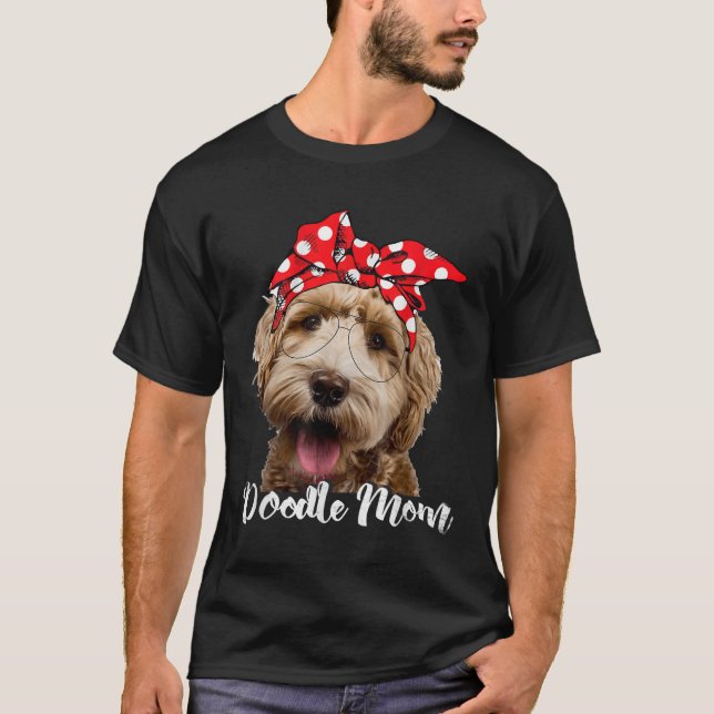 Frauen Doodle Mama Labradoodle Aussie Doodle Golde T-Shirt (Vorderseite)