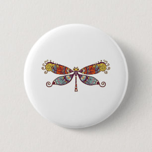 Frauen Dragonfly farbenfrohe Grafik Button