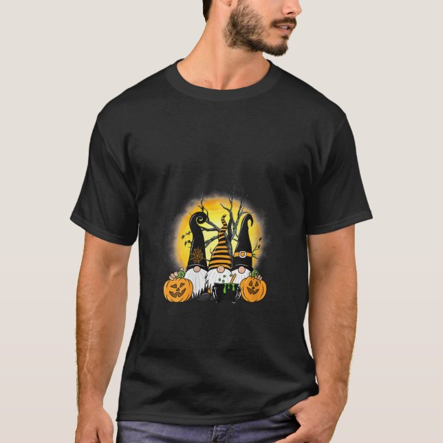 Frauen Drei Gnome Frohes Halloween Herbst Candy Co T-Shirt (Vorderseite)