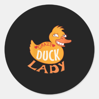 Frauen Duck Lady Geschenk Duckling und Ducky Runder Aufkleber