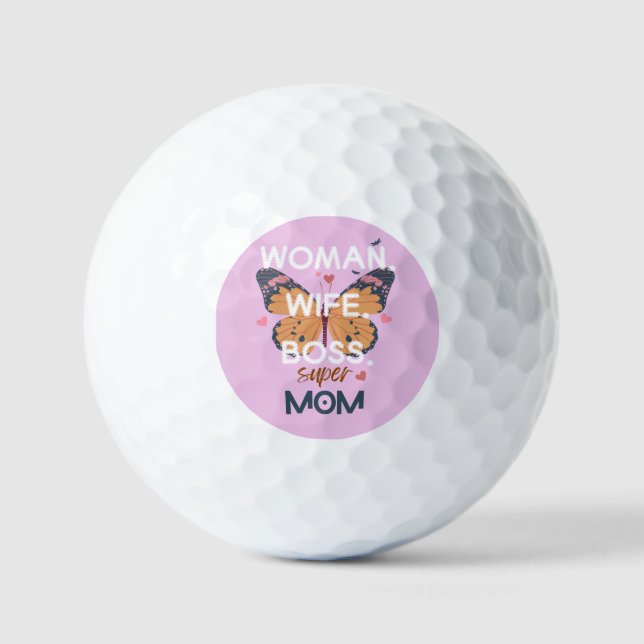 Frauen, Ehefrau, Chef, super Mom Golfball (Vorderseite)