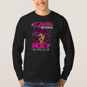 Frauen Eine Königin war Geboren im Mai Schwarzafri T-Shirt