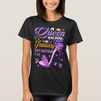 Frauen Eine Königin war im Januar glücklich Geburt T-Shirt