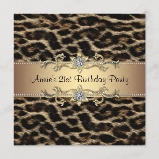 Frauen Elegant Leopard 21. Geburtstag Party Einladung