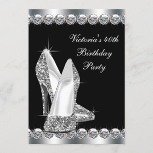 Frauen Elegante Black Birthday Party Einladung