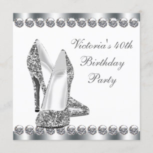 Frauen Elegante White Birthday Party Einladung