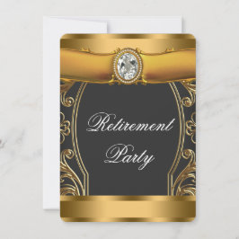 Frauen Elegantes Black and Gold Rentirement Party Einladung