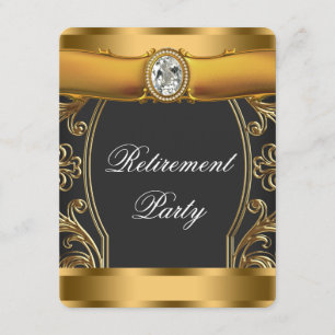 Frauen Elegantes Black and Gold Retirement Party Einladung