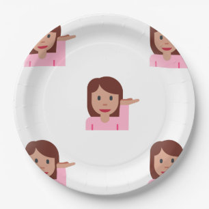 Frauen-Emoji-Papierteller Pappteller