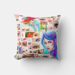 Frauen entgehen Collage Kissen