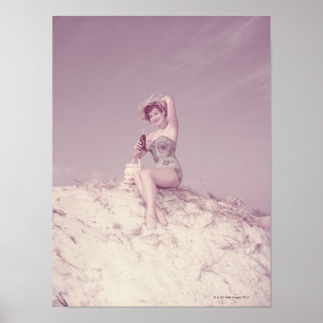 Frauen entspannen sich am Strand Poster (Vorne)