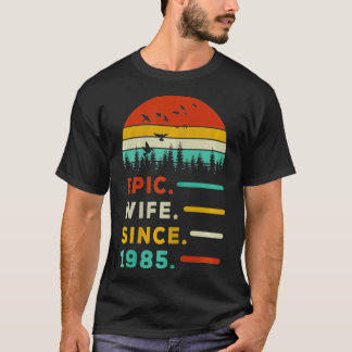 Frauen Epische Ehefrau Seit 1985 Vintag 36. Hochze T-Shirt