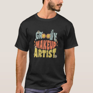 Frauen erwachsen Künstlerische Blume Retro Groovy T-Shirt