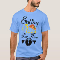 Frauen essen Pizza für zwei lustige Schwangere Ann