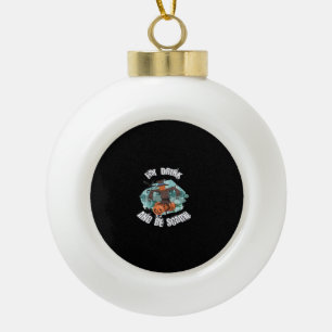 Frauen Essen Trinken Und Sei Gruselig Halloween Mo Keramik Kugel-Ornament