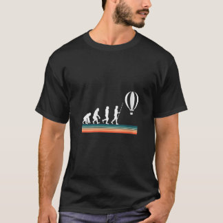 Frauen Evolution Heißluftballonfahrt Ballonfahren T-Shirt