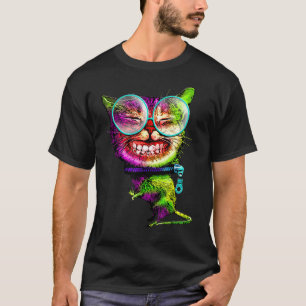 Frauen Ew Leute Meowy Katze  Bunt T-Shirt