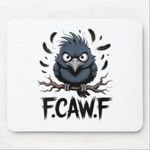 Frauen F-caw-f Raven Moon Gothic Halloween, schwar Mousepad
