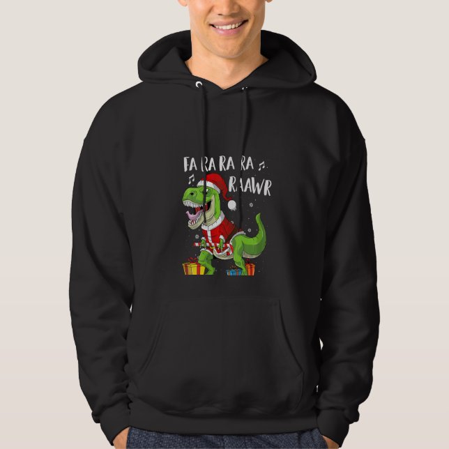 Frauen Fa Ra Ra Ra Ra Rawr Santa Dinosaur T Rex Fu Hoodie (Vorderseite)