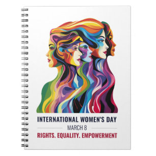 Frauen Faces Art Internationaler Frauentag IWD Notizblock