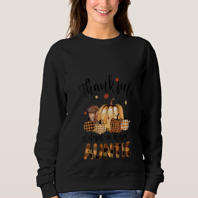 Frauen fallen Herbst Dankbares Tantchen Pumpkin Th Sweatshirt (Vorderseite)