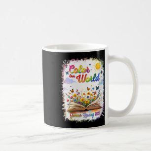 Frauen Farbe Unsere Welt Sommer Lese Buch Wildflo Kaffeetasse