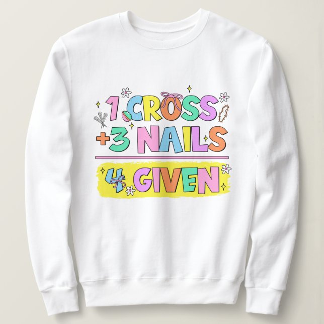 Frauen farbenfrohe Christliche Ostern Sweatshirt (Design vorne)