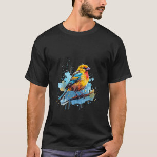 Frauen farbenfrohe kanarische Vögel Lover Splash T-Shirt