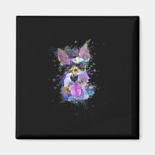 Frauen farbenfrohe Schnauzer Dog Design V-Neck Magnet