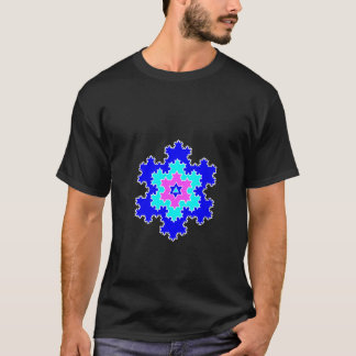 Frauen Farbige Fraktal-Koch-Schneeflocken-Muster S T-Shirt
