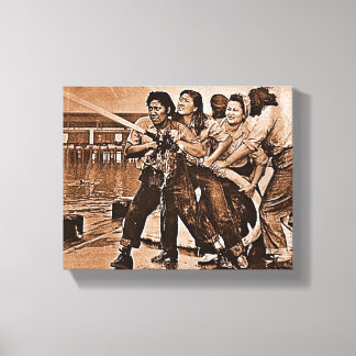 Frauen Feuerwehrmänner Pearl Harbor 7. Dezember Leinwanddruck