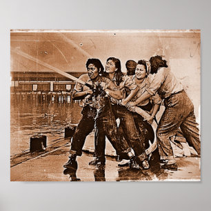 Frauen Feuerwehrmänner Pearl Harbor 7. Dezember Poster