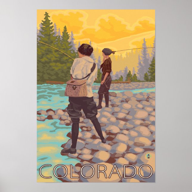 Frauen Fischen Colorado Poster (Vorne)