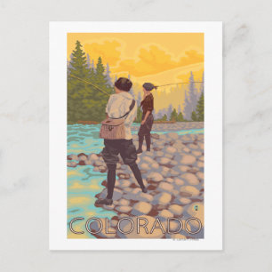 Frauen Fischen Colorado Postkarte