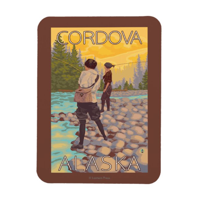 Frauen Fischen - Cordoba, Alaska Magnet (Vertikal)