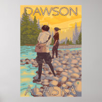 Frauen Fischen - Dawson, Alaska