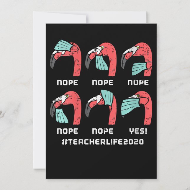 Frauen Flamingo Gesicht Maske Teacher Life 2020 So Dankeskarte (Vorderseite)