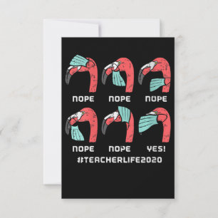 Frauen Flamingo Gesicht Maske Teacher Life 2020 So Dankeskarte
