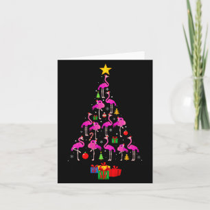 Frauen Flamingo Weihnachtsbaum Pyjama Santa Hut F Karte