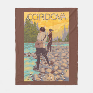 Frauen fliegen Fischen - Cordova, Alaska Fleecedecke