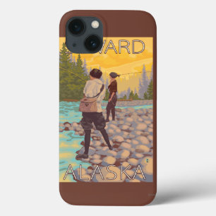 Frauen fliegen Fischen - Seward, Alaska Case-Mate iPhone Hülle