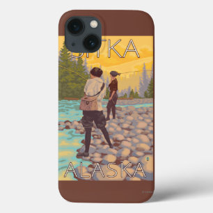 Frauen fliegen Fischen - Sitka, Alaska Case-Mate iPhone Hülle