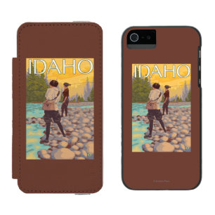 Frauen fliegen FishingIdahoVintage Reise-Plakat Incipio Watson™ iPhone 5 Geldbörsen Hülle